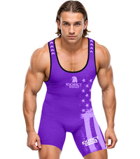 Men's Patriot Wrestling Singlets (Purple)