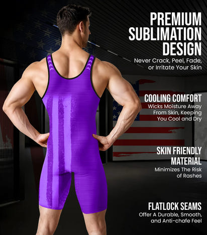 Men's Patriot Wrestling Singlets (Purple)
