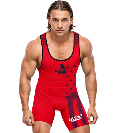 Men's Patriot Wrestling Singlets (Red)