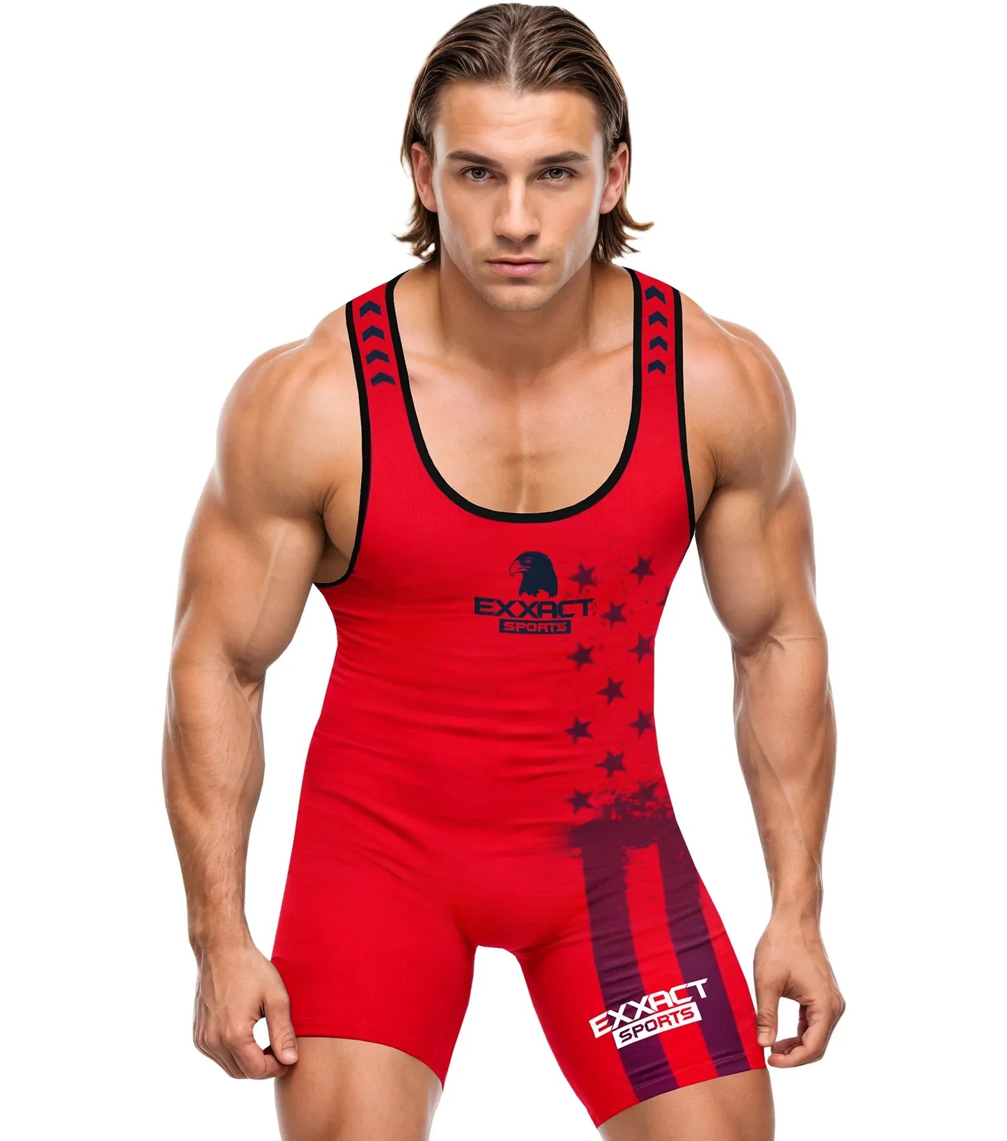 Men's Patriot Wrestling Singlets (Red)