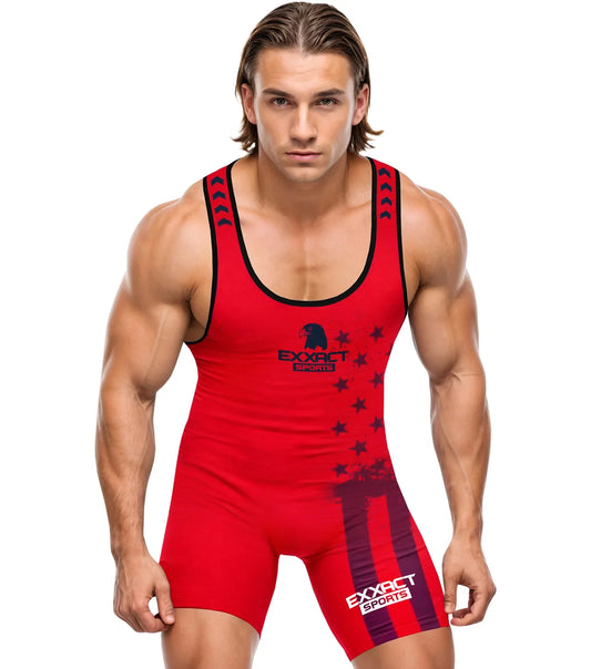 Men's Patriot Wrestling Singlets (Red)