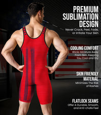 Men's Patriot Wrestling Singlets (Red)