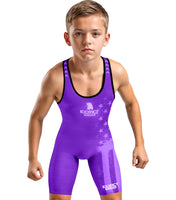 Boys Youth Patriot Wrestling Singlets (Purple)