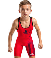 Boys Youth Patriot Wrestling Singlets (Red)