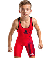 Boys Youth Patriot Wrestling Singlets (Red)