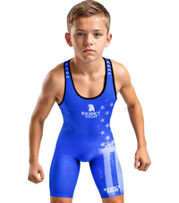 Boys Youth Patriot Wrestling Singlets (Royal Blue)