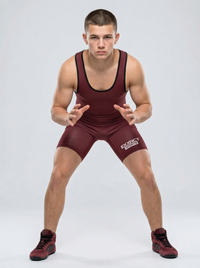 Men's Plain Maroon Wrestling Singlets, Powerlifting Singlet