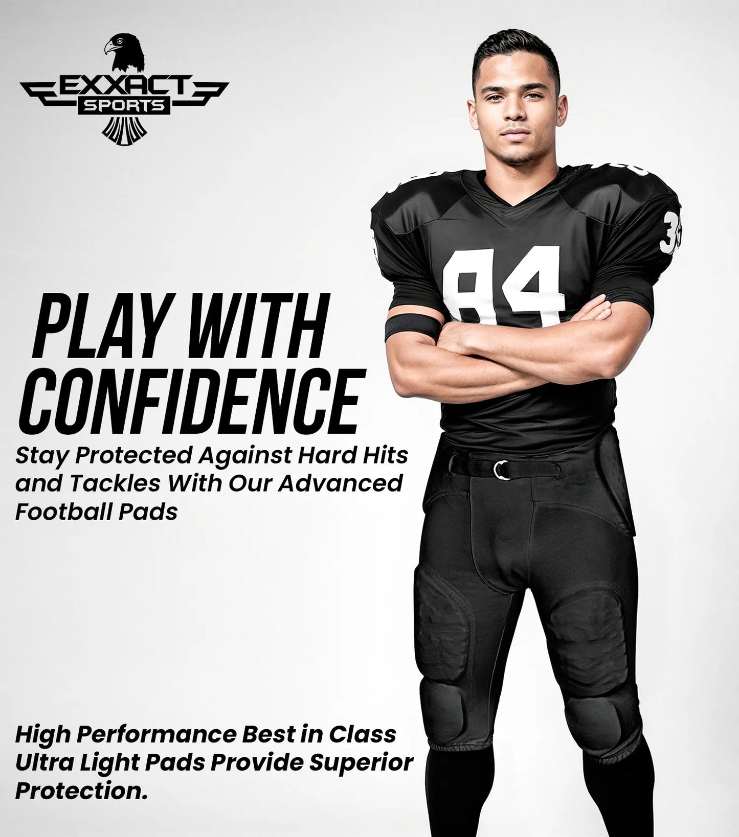 Proline Men's Integrated Football Pants with 7 Flex Pads Vegas Gold (Adult)