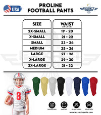 Proline Boys Integrated Football Pants with 7 Flex Pads Black (Youth)