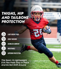 Proline Boys Integrated Football Pants with 7 Flex Pads Vegas Gold (Youth)
