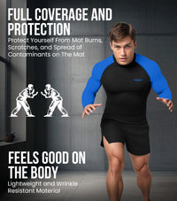Men's Royal Blue BJJ Rash Guard Long Sleeve