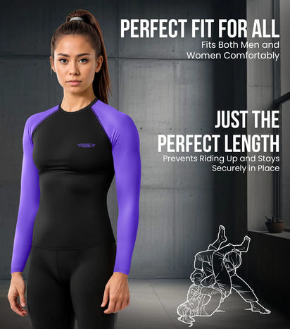 Men's Purple BJJ Rash Guard Long Sleeve