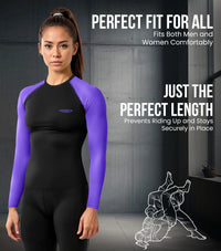 Men's Purple BJJ Rash Guard Long Sleeve