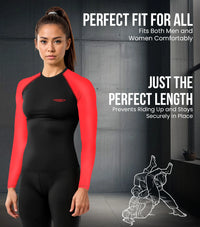 Men's Red BJJ Rash Guard Long Sleeve