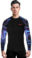 Men's Lazer BJJ Rash Guard Long Sleeve