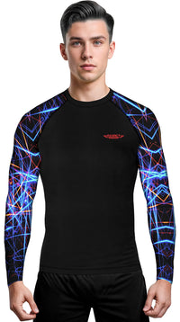 Men's Lazer BJJ Rash Guard Long Sleeve