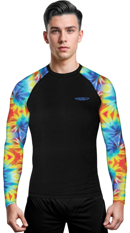 Men's Tie Dye BJJ Rash Guard Long Sleeve