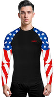Men's Usa Flag BJJ Rash Guard Long Sleeve