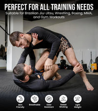 Men's Gray BJJ Rash Guard Long Sleeve