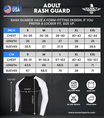 Men's Lazer BJJ Rash Guard Long Sleeve
