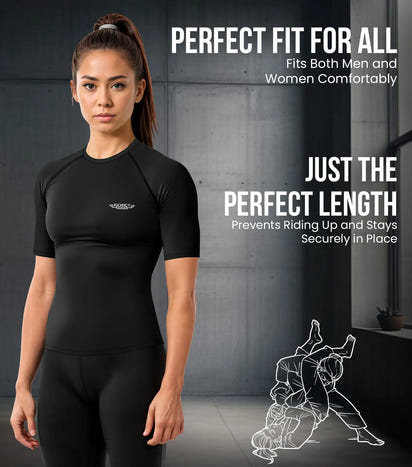 Men's Black BJJ Rash Guard Short Sleeve