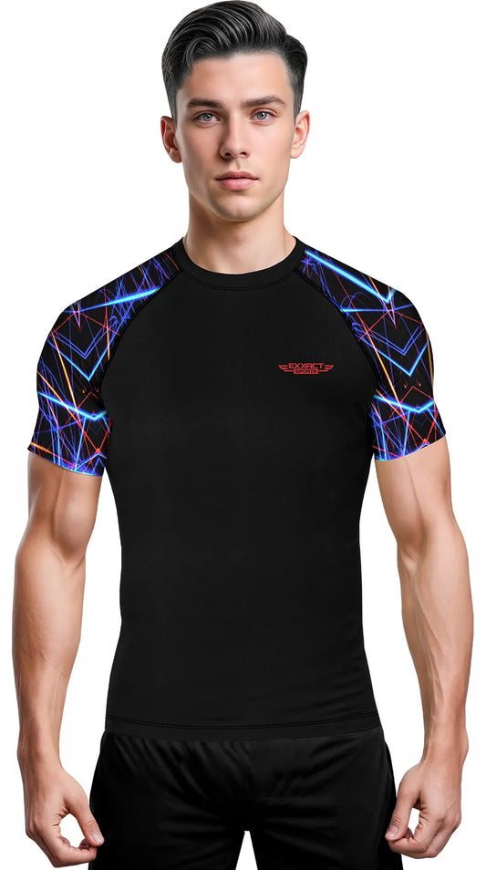 Men's Lazer BJJ Rash Guard Short Sleeve