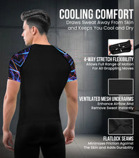 Men's Lazer BJJ Rash Guard Short Sleeve