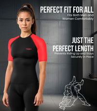 Men's Red BJJ Rash Guard Short Sleeve