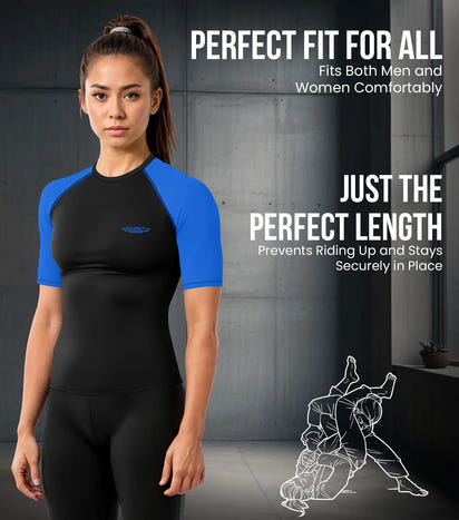 Men's Royal Blue BJJ Rash Guard Short Sleeve