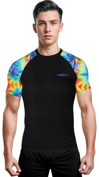 Men's Tie Dye BJJ Rash Guard Short Sleeve