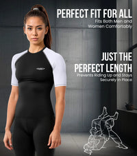 Men's White BJJ Rash Guard Short Sleeve