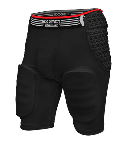 Rebel 5-Pad Men's Football Girdle with Cup Pocket Black (Adult)