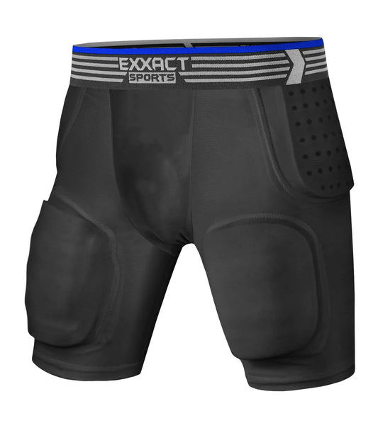 Rebel 5-Pad Boys Football Girdle with Cup Pocket Black (Youth)