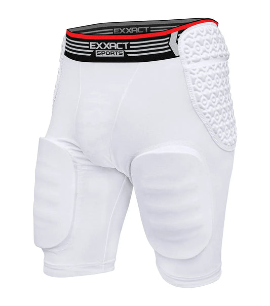 Rebel 5-Pad Men's Football Girdle with Cup Pocket White (Adult)