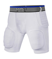 Rebel 5-Pad Boys Football Girdle with Cup Pocket White (Youth)
