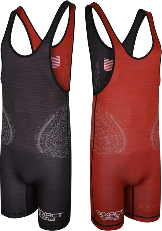Reversible Wrestling Singlet For Gymnastic & Mma Black/Red