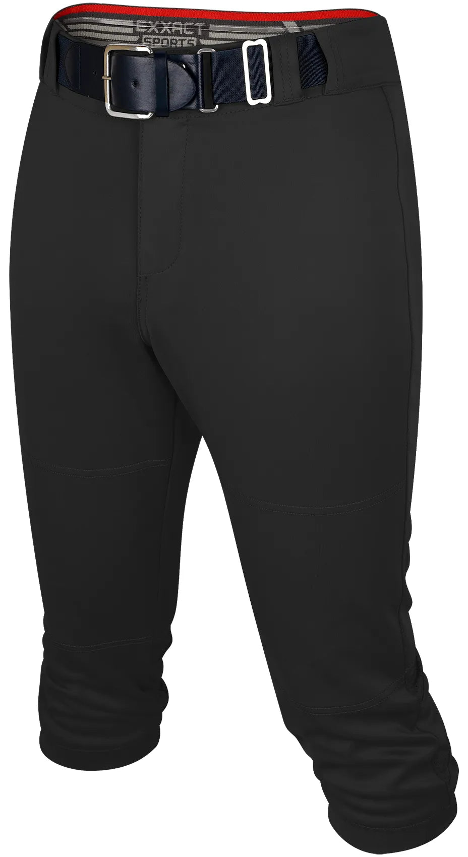 Softball Pants for Women with Snap and Zipper, Elastic Bottom, and Mesh Panels (Black)
