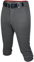 Softball Pants for Women with Snap and Zipper, Elastic Bottom, and Mesh Panels (Dark Gray)