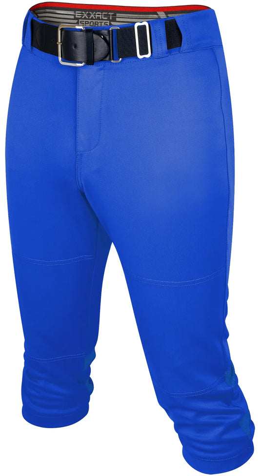 Softball Pants for Women with Snap and Zipper, Elastic Bottom, and Mesh Panels (Royal Blue)