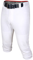 Softball Pants for Women with Snap and Zipper, Elastic Bottom, and Mesh Panels (White)