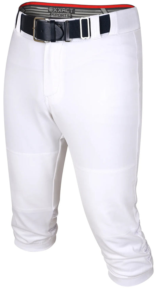 Softball Pants for Women with Snap and Zipper, Elastic Bottom, and Mesh Panels (White)
