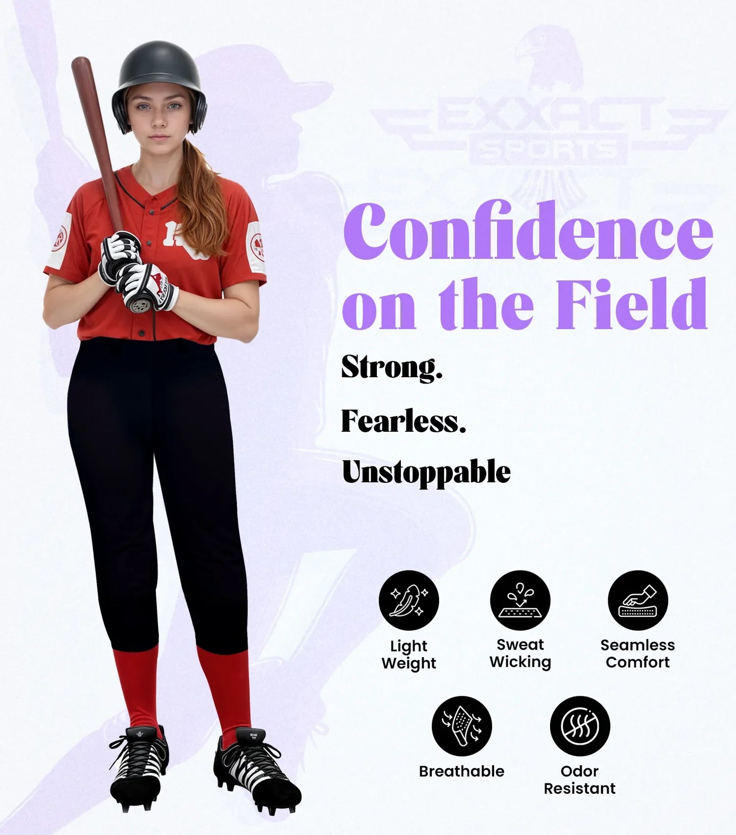 Yoga/Knicker Style Softball Pants For Women (Black)