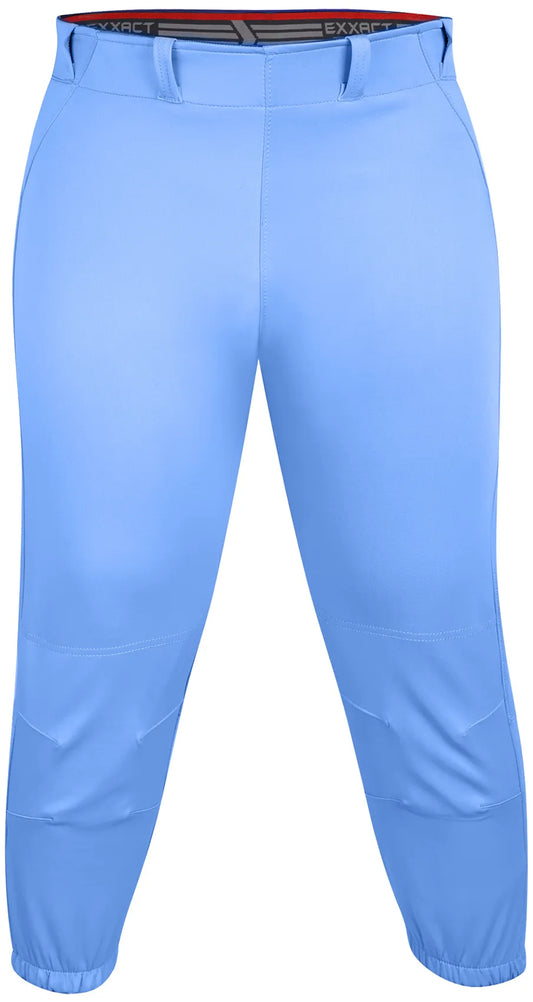 Knicker/Yoga Style Softball Pants For Girls (Columbia Blue)