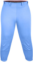 Knicker/Yoga Style Softball Pants For Girls (Columbia Blue)