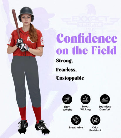 Knicker/Yoga Style Softball Pants For Girls (Charcoal)