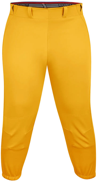 Knicker/Yoga Style Softball Pants For Girls (Athletic Gold)