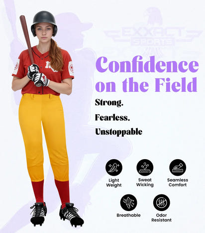 Knicker/Yoga Style Softball Pants For Girls (Athletic Gold)