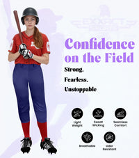 Knicker/Yoga Style Softball Pants For Girls (Navy)