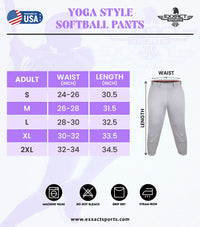 Yoga/Knicker Style Softball Pants For Women (Orange)