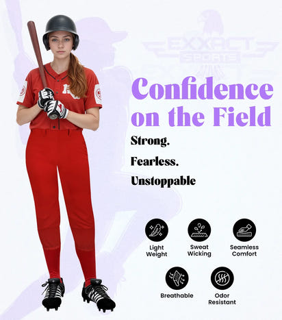 Knicker/Yoga Style Softball Pants For Girls (Red)